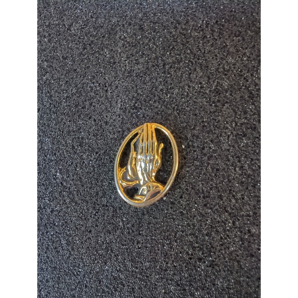 Vintage Antique Gold-Tone Lapel Pin Hands Praying‎